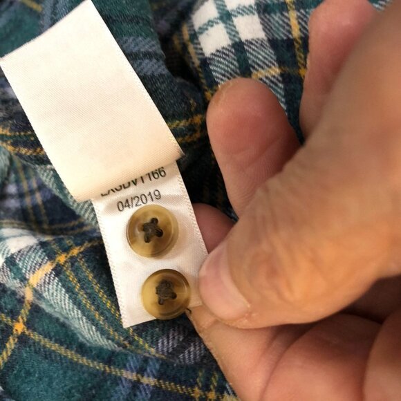 Aeropostale Womens Shirt Small Boyfriend Fit Green Blue Plaid Flannel Button Up - Picture 6 of 8